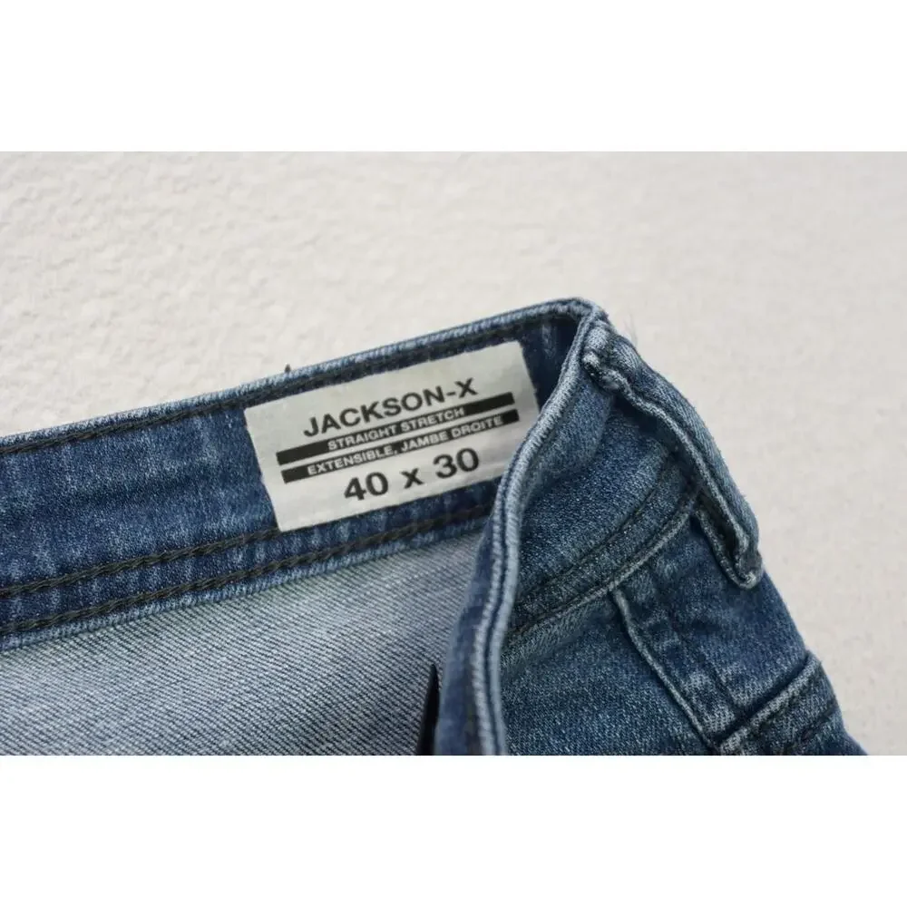 Buffalo David Bitton Jackson-X Buckle Straight‎ Stretch Denim Jeans Mens 40 x 30